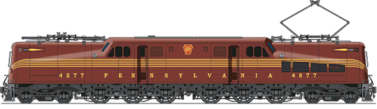 drawing of GG1 locomotive